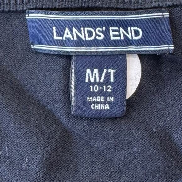 Lands' End Women's Black Cardigan Sweater 
Size Medium TALL - Picture 5 of 12